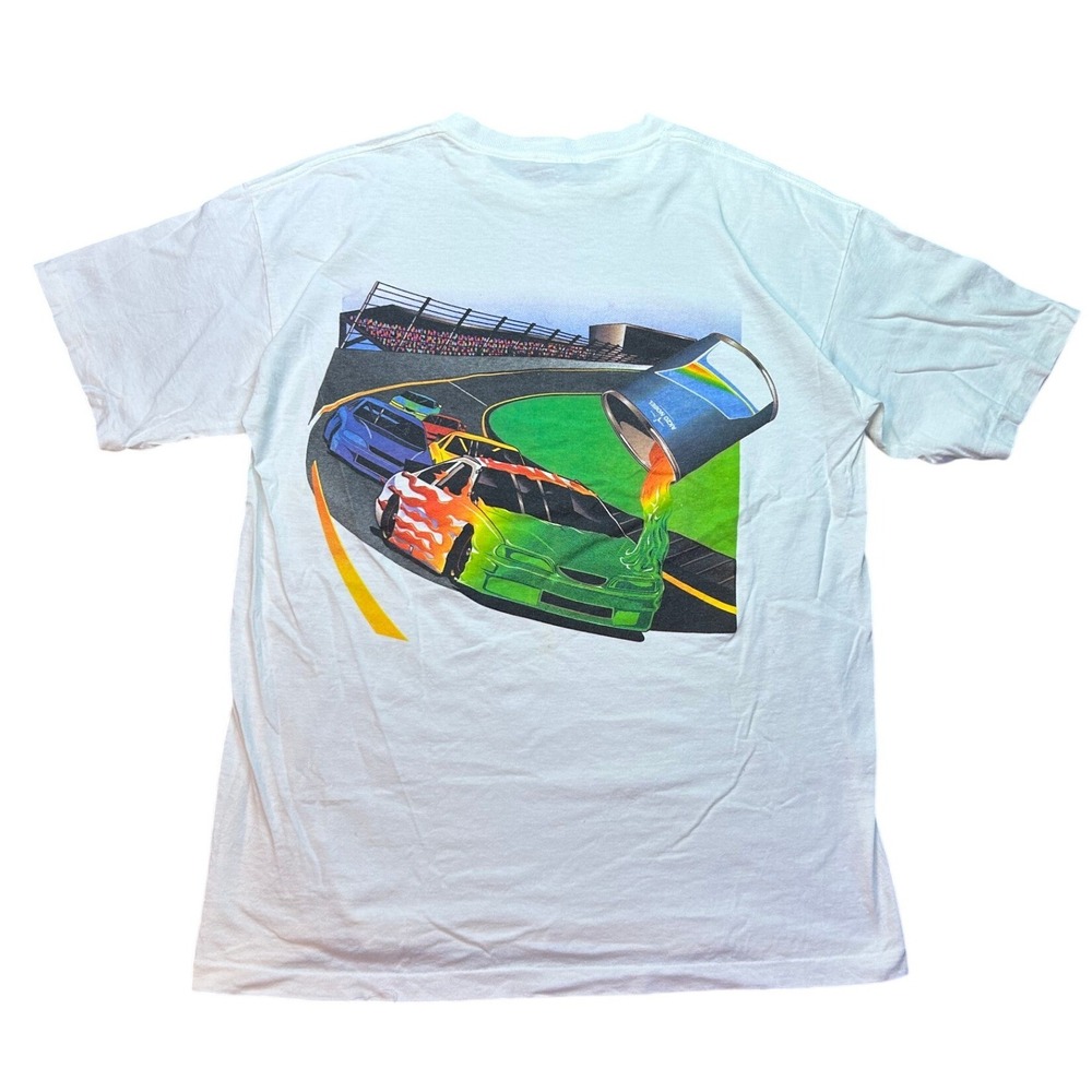 Akzo Nobel Workwear T Shirt Mens XL White Graphic Logo Auto Paint Racing Tee